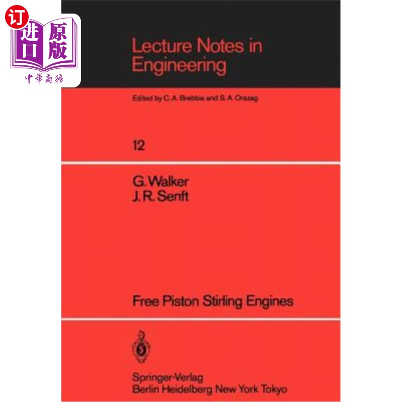 海外直订Free Piston Stirling Engines 自由活塞斯特林发动机