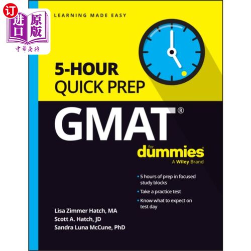海外直订GMAT 5-Hour Quick Prep For Dummies GMAT 5小时快速备考