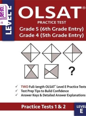海外直订OLSAT Practice Test Grade 5 (6th Grade Entry) & Grade 4 (5th Grade Entry) - Leve OLSAT实践测试5