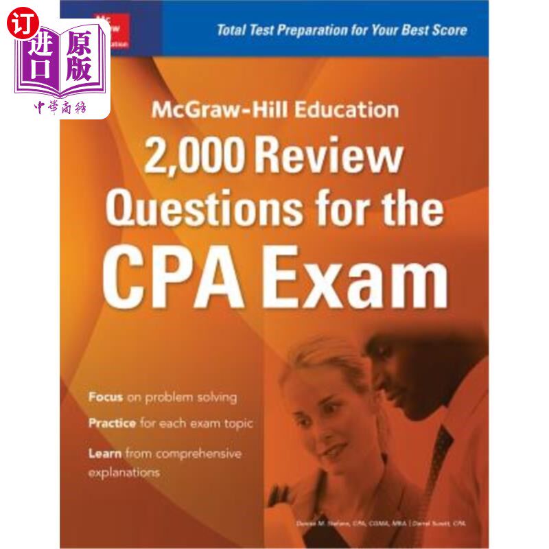 海外直订McGraw-Hill Education 2,000 Review Questions for the CPA Exam 麦格劳·希尔教育2000年注册会计师考试复习题