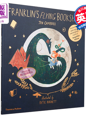 【中商原版】 Katie Harnett插画 富兰克林的飞天书店 英文原版 Franklin's Flying Bookshop 趣味故事绘本 3-6岁 精品绘本