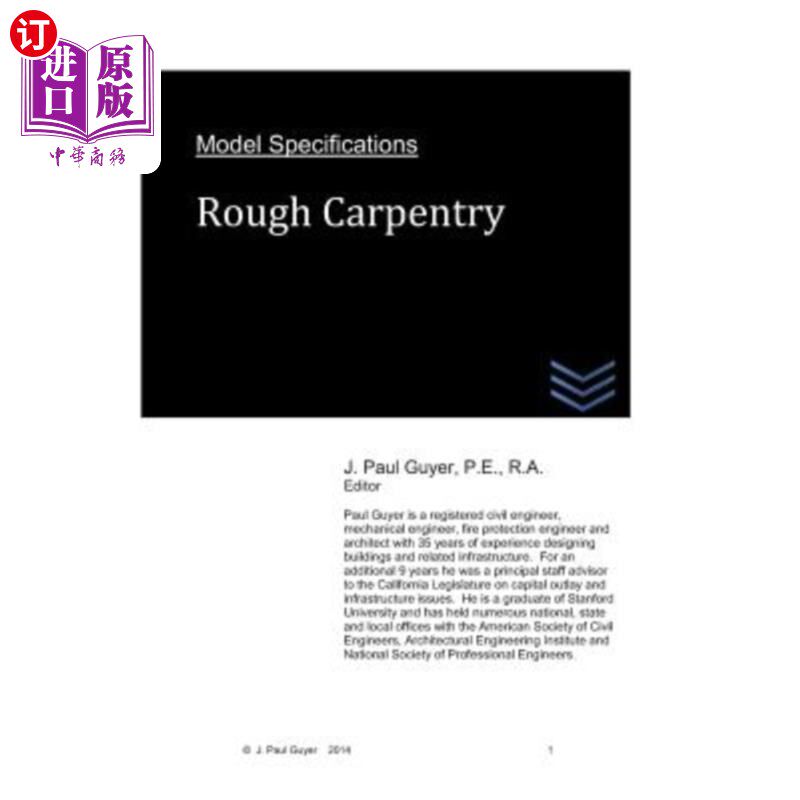 海外直订Model Specifications: Rough Carpentry 型号规格：粗木工