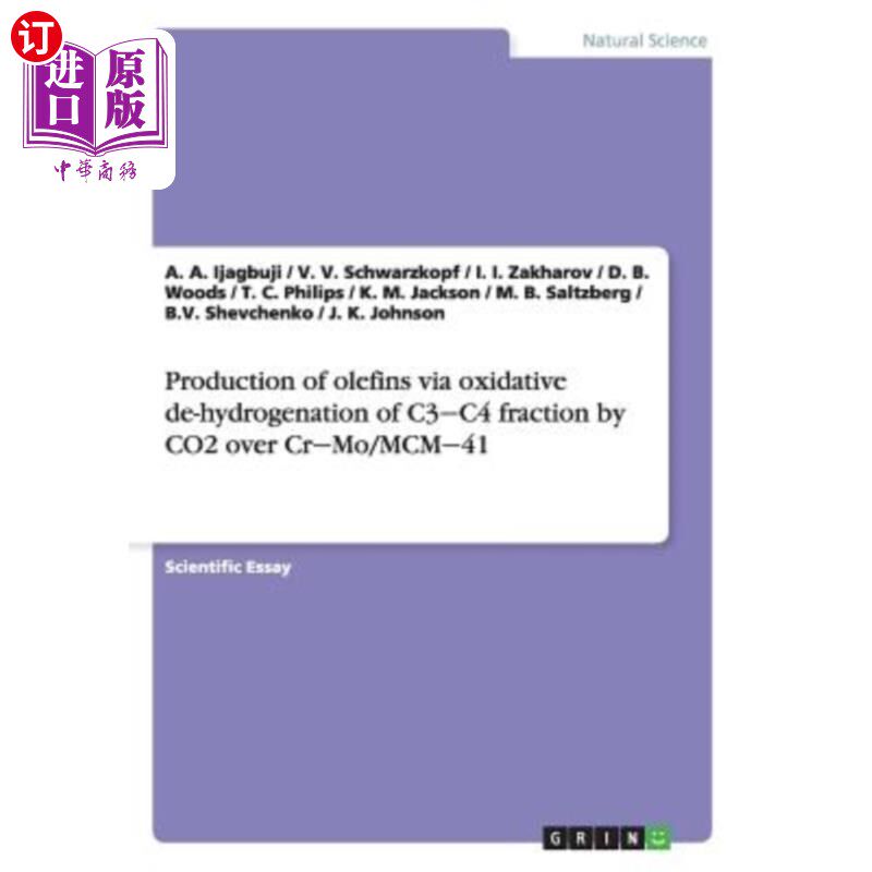 海外直订Production of olefins via oxidative de-hydrogenation of C3‒C4 fraction by
