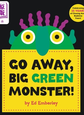 【中商原版】走开，绿色大怪物 大绿怪Go Away Big Green Monster英文绘本 吴敏兰推荐儿童认知 趣味洞洞书 儿童游戏书 充满?