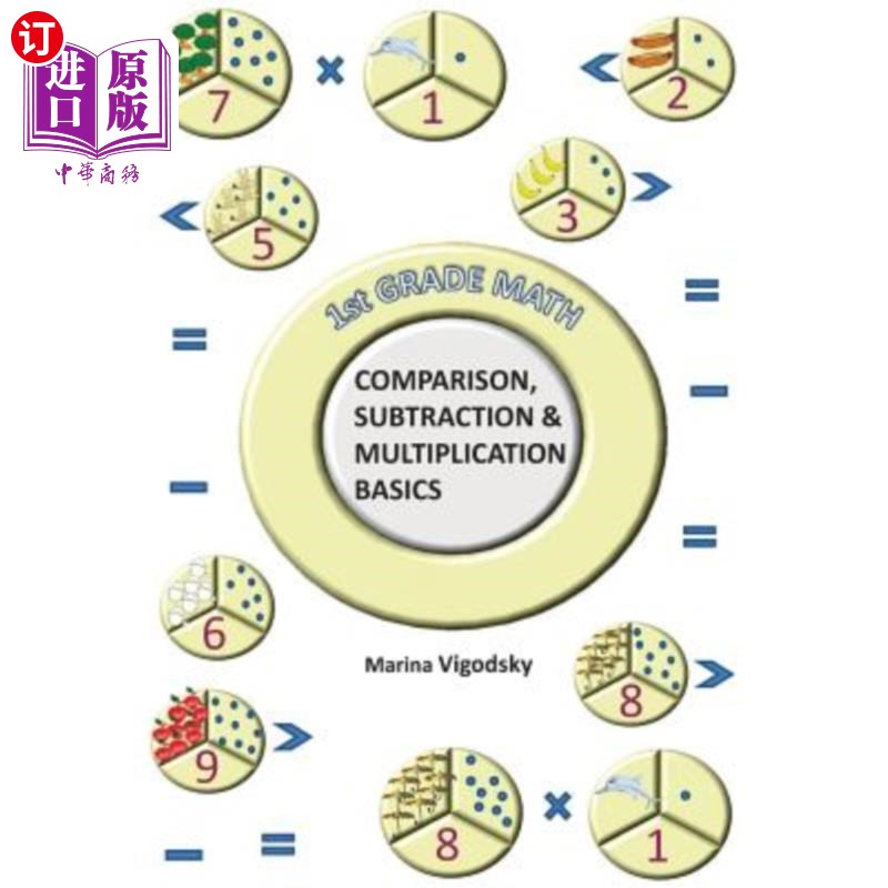 海外直订1st Grade Math Comparison, Subtraction and Multiplication Basics 一年级数学比较、减法和乘法基础