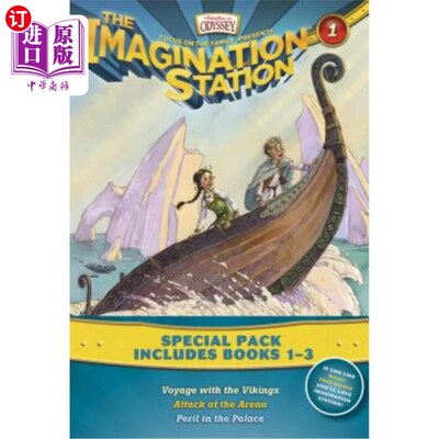 海外直订Imagination Station Books 3-Pack: Voyage with the Vikings / Attack at the Arena  想象站书籍3包：维京人的航