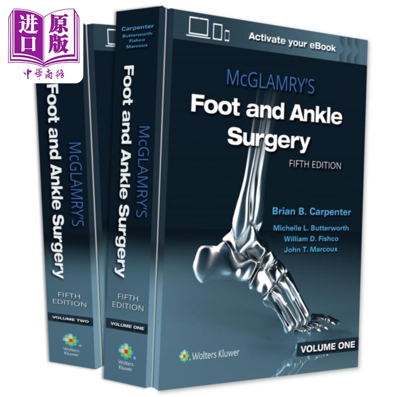 现货 McGlamry 足踝外科综合教材 第5版 英文原版 McGlamry's Foot and Ankle Surgery Brian Carpenter【中商原版】