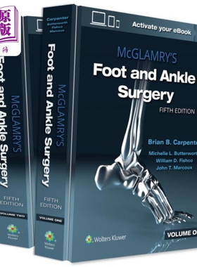 现货 McGlamry 足踝外科综合教材 第5版 英文原版 McGlamry's Foot and Ankle Surgery Brian Carpenter【中商原版】