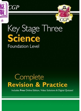 英国原版CGP教辅 KS3 Science完整修订和实践-基础 KS3 Science Complete Revision & Practice with Online Ed【中商原版】