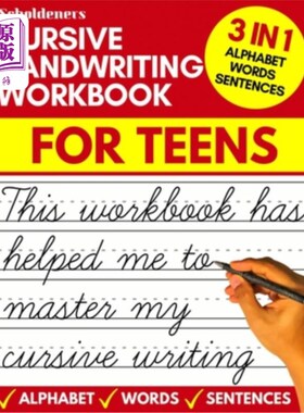 海外直订Cursive handwriting workbook for teens: cursive writing practice workbook for te 青少年手书练习册:青少年手