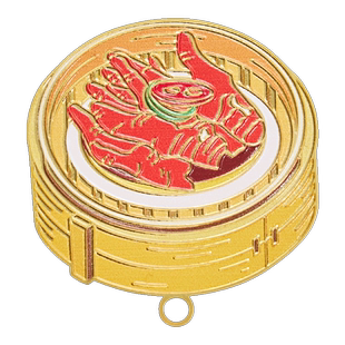 「一盅两件」港粤早茶文化书签【凤爪】黄铜吊坠金属书签广州文创礼品手信创意纪念品经典茶楼点心周边收藏文化礼物 中商文创