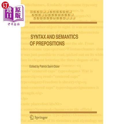 海外直订Syntax and Semantics of Prepositions 介词的句法和语义