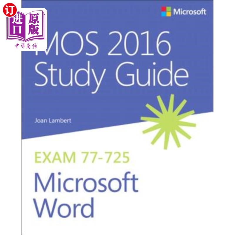 海外直订MOS 2016 Study Guide for Microsoft Word MOS 2016微软Word学习指南