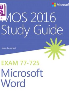 海外直订MOS 2016 Study Guide for Microsoft Word MOS 2016微软Word学习指南