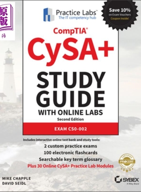现货 Comptia Cysa 学习指南 附在线实验室 Cs0-002 第2版 Comptia Cysa+ Study Guide With Online Labs 英文原版 Mike Chapple