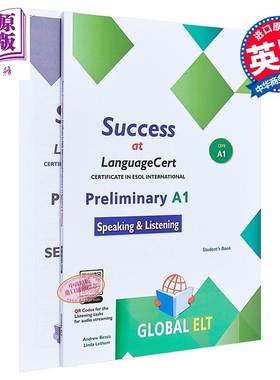 Success at LanguageCert A1 ESOL SELT Self-study Edition 朗思英语少儿A1考试模拟测试自学套装教辅书 附答案【中商原版】