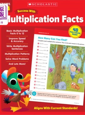 海外直订Scholastic Success with Multiplication Facts Grades 3-4