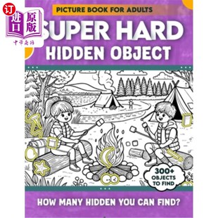 can Super Book Picture 海外直订Hidden Adults find you Hard objects 300 隐藏对象超级硬绘本成人：30 For Object