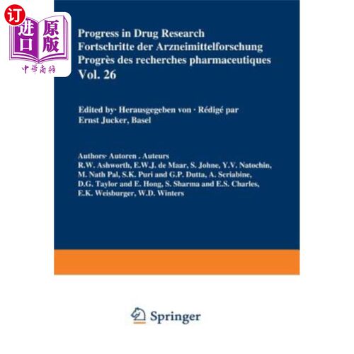 海外直订Progress in Drug Research / Fortschritte Der Arzneimittelforschung / Progrès Des 药物研究进展/Arzneimi