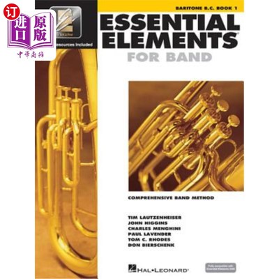 海外直订Essential Elements for Band - Baritone B.C. Book 1 with Eei 乐队的基本元素-男中音B.C.第1册和EEI