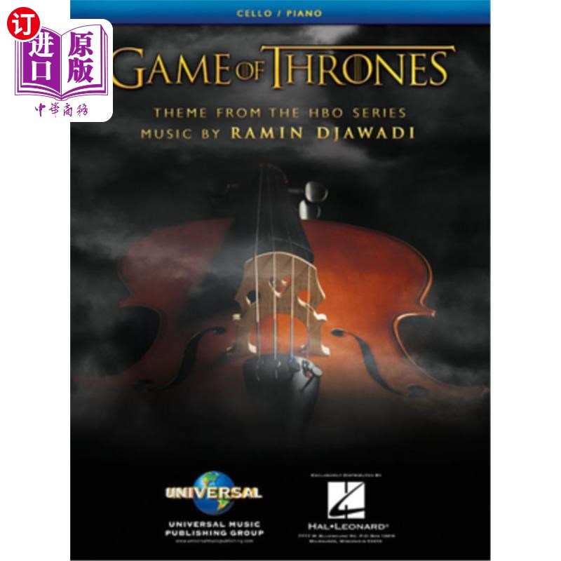 海外直订Game of Thrones: Theme Arranged for Cello & Piano 《权力的游戏》:大提琴和钢琴配乐