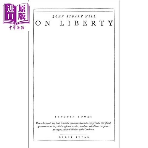 Penguin Great Ideas : On Liberty 英文原版 约翰·穆勒 ：论自由 John Stuart Mill【中商原版】