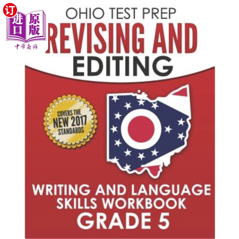 海外直订Ohio Test Prep Revising and Editing Grade 5: Writing and Language Skills Workboo俄亥俄州备考修订和编辑五年