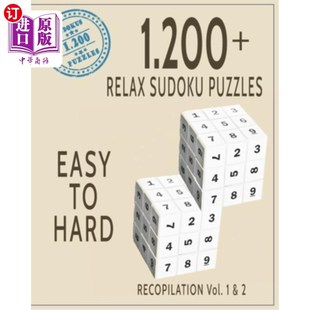 Levels Sudoku Easy 海外直订1.200 Brain Dif Logic Puzzles Games 轻松数独 1.200 Hard Relax