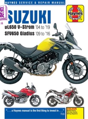 海外直订Suzuki Dl650 V-Strom '04 to '19 and Sfv650 Gladius '09 to '16 铃木Dl650 V-Strom从04年到19年，Sfv65