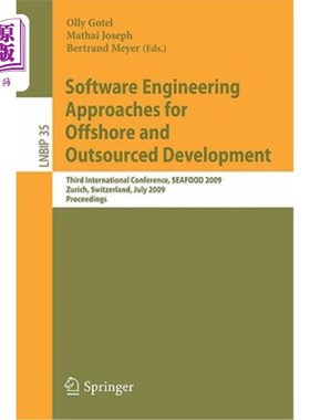 海外直订Software Engineering Approaches for Offshore and Outsourced Development: Third I 离岸和外包开发的软件工程方