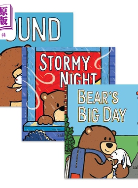 Salina Yoon 熊囧囧与兔太郎系列3册套装 Bear and Floppy Found Stormy Night Big Day 英文原版 儿童绘本纸板书【中商原版?
