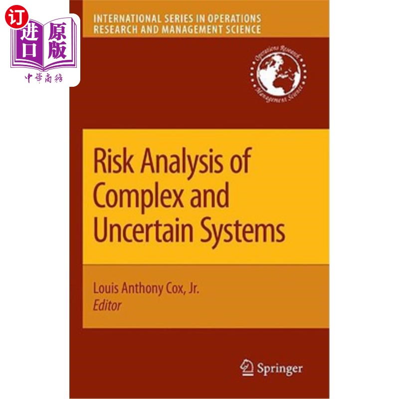 海外直订Risk Analysis of Complex and Uncertain Systems 复杂不确定系统风险分析