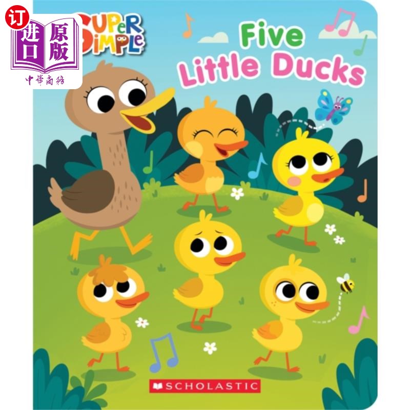 海外直订SUPER SIMPLE: FIVE LITTLE DUCKS SQUISHY COUNTDOW...超级简单:五只小鸭子被压扁倒计时书