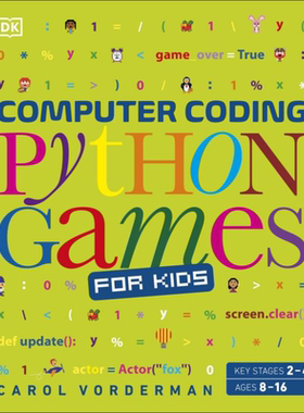 Computer Coding Python Games for Kids DK小小编程家 儿童计算机编码语言 Python 游戏代码教程 英文原版进口【中商原版】