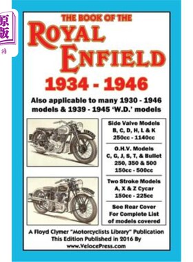 海外直订Book of the Royal Enfield 1934-1946 1934-1946年英国皇家恩菲尔德图书