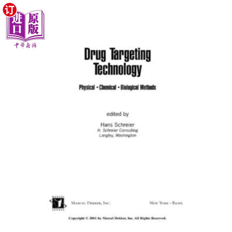 海外直订医药图书Drug Targeting Technology: Physical Chemical Biological Methods 药物靶向技术:物理化学生物方法
