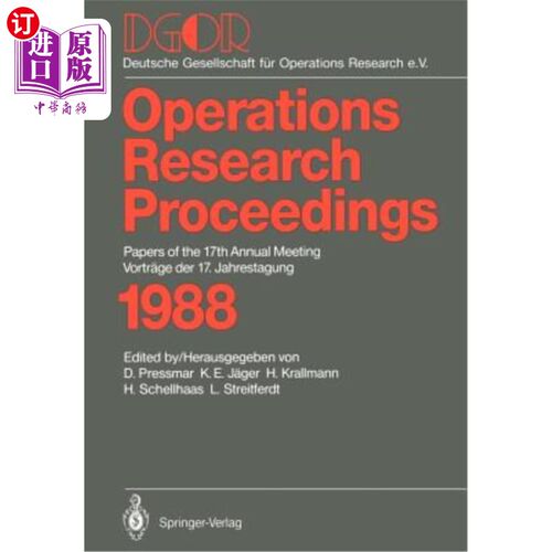 海外直订Dgor: Papers of the 17th Annual Meeting / Vortr?ge Der 17. Jahrestagung 1988 Dgor: Papers o