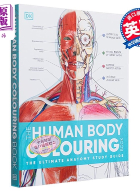 预售 人体涂色书 The Human Body Colouring Book 英文原版 DK 科普与科学通识 医学百科【中商原版】