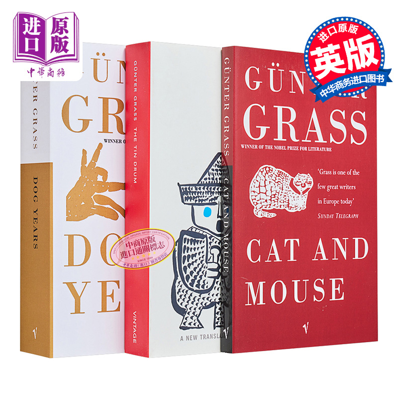 现货 但泽三部曲 英文原版 Gunter Grass【中商原版】猫与鼠 狗年月 铁皮鼓 格拉斯