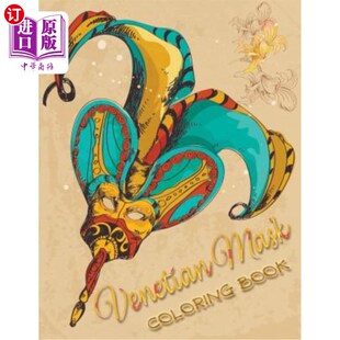 海外直订Venetian Mask Coloring Book 威尼斯面具着色书