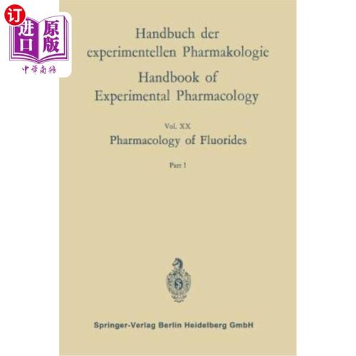 海外直订医药图书Pharmacology of Fluorides: Part 1 氟化物药理学:第1部分