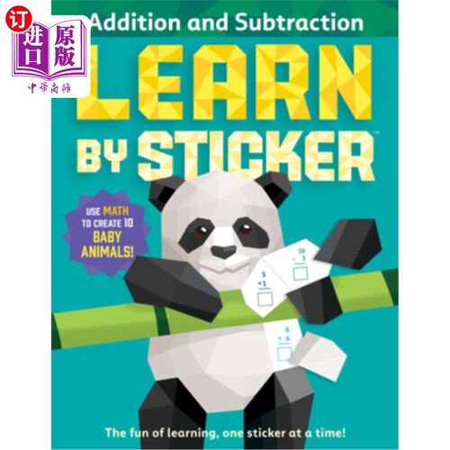 海外直订Learn by Sticker: Addition and Subtraction: Use Math to Create 10 Baby Animals! 用贴纸学习:加法和减法:用数