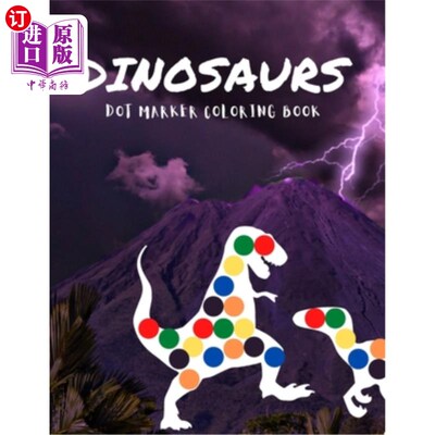 海外直订Dinosaurs: Dot Marker Coloring Book 恐龙：点标记着色书
