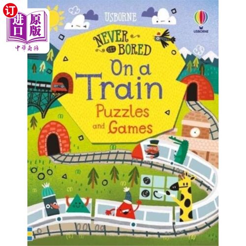 海外直订Never Get Bored on a Train Puzzles & Games 永远不会在火车上感到无聊