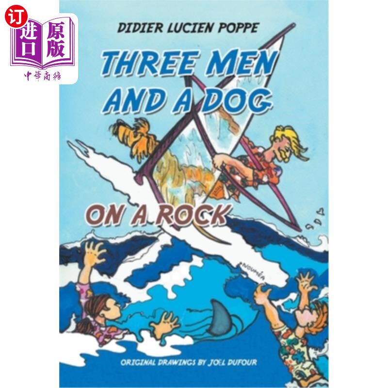 海外直订Three Men and a Dog on a Rock 三个男人和一条狗在岩石上
