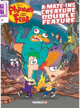 预售 飞哥与小佛的迷宫生物双片连映 迪士尼漫画 绘本小说 Phineas and Ferbs 英文原版 Disney Comics Group【中商原版】