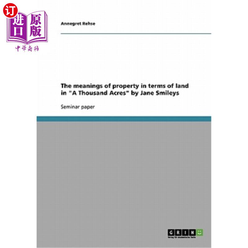 海外直订The meanings of property in terms of land in 