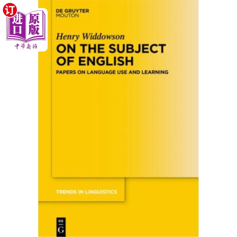 海外直订On the Subject of English: The Linguistics of Language Use and Learning 英语学科:语言使用与学习的语言学