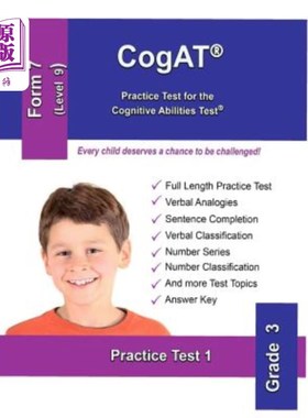 海外直订Cogat: Practice Test for the Cognitive Abilities Test: Form 7 Level 9