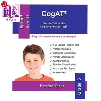 海外直订Cogat: Practice Test for the Cognitive Abilities Test: Form 7 Level 9